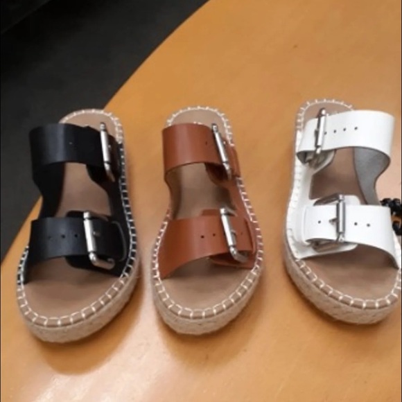 Tan Amette Buckle Slip On Espadrille Sandal - Picture 5 of 5